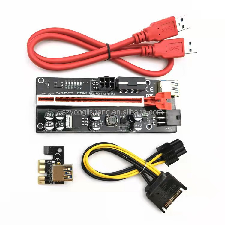 Райзер-карта VER 010S Plus PCI-E, 1X до 16X, USB 3,0