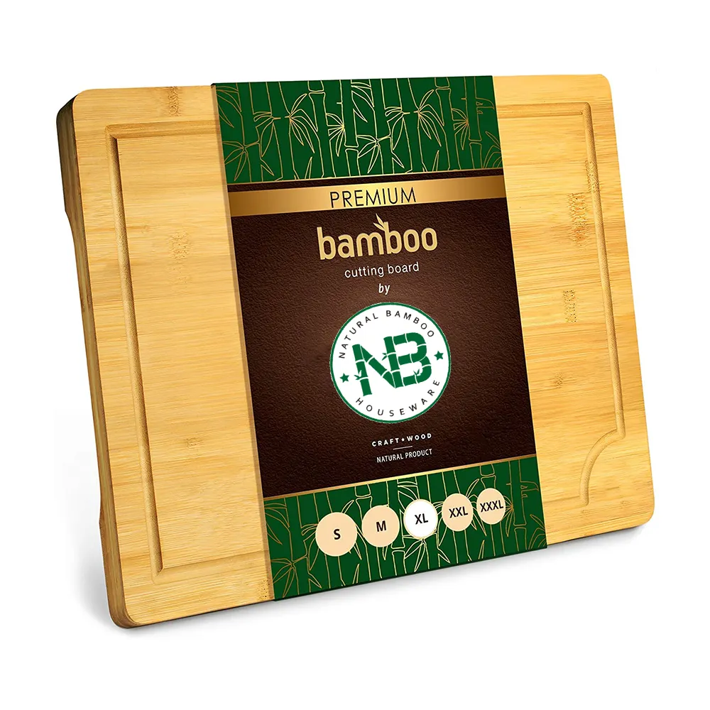 BSCI Wholesale Customizable Large Acacia Wood Bamboo Cutting Board for Kitchen