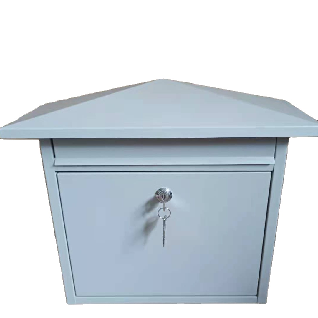 White iron mailbox outdoor wall-mounted mailbox mini safe high quality metal mailbox