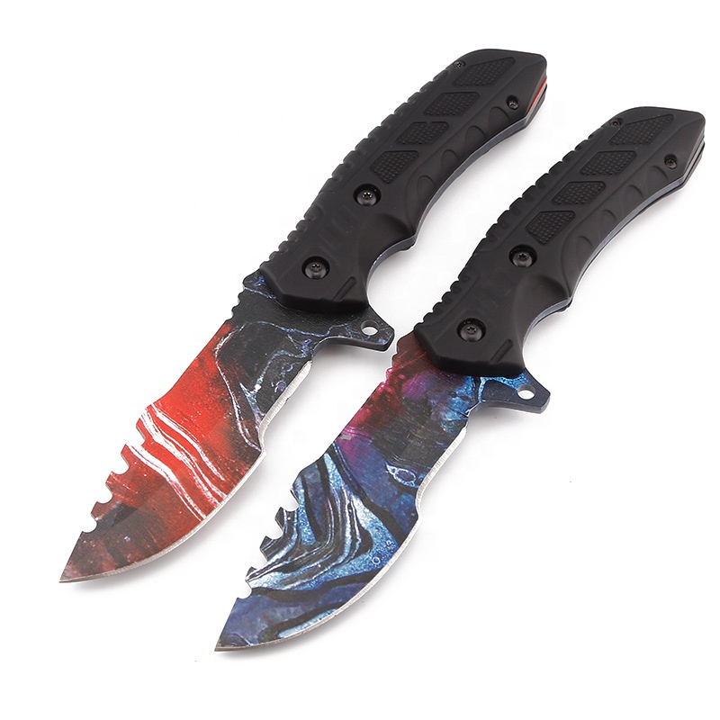 Outdoor high hardness sharp one keel ABS handle tactical knife wilderness survival hunting knife