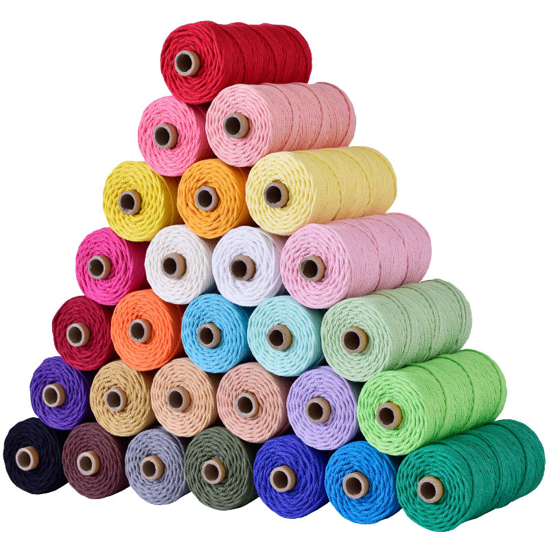 MACRAME CORD 3MM NATURAL COTTON ROPE TWISTED COTTON ROPE For Macrame