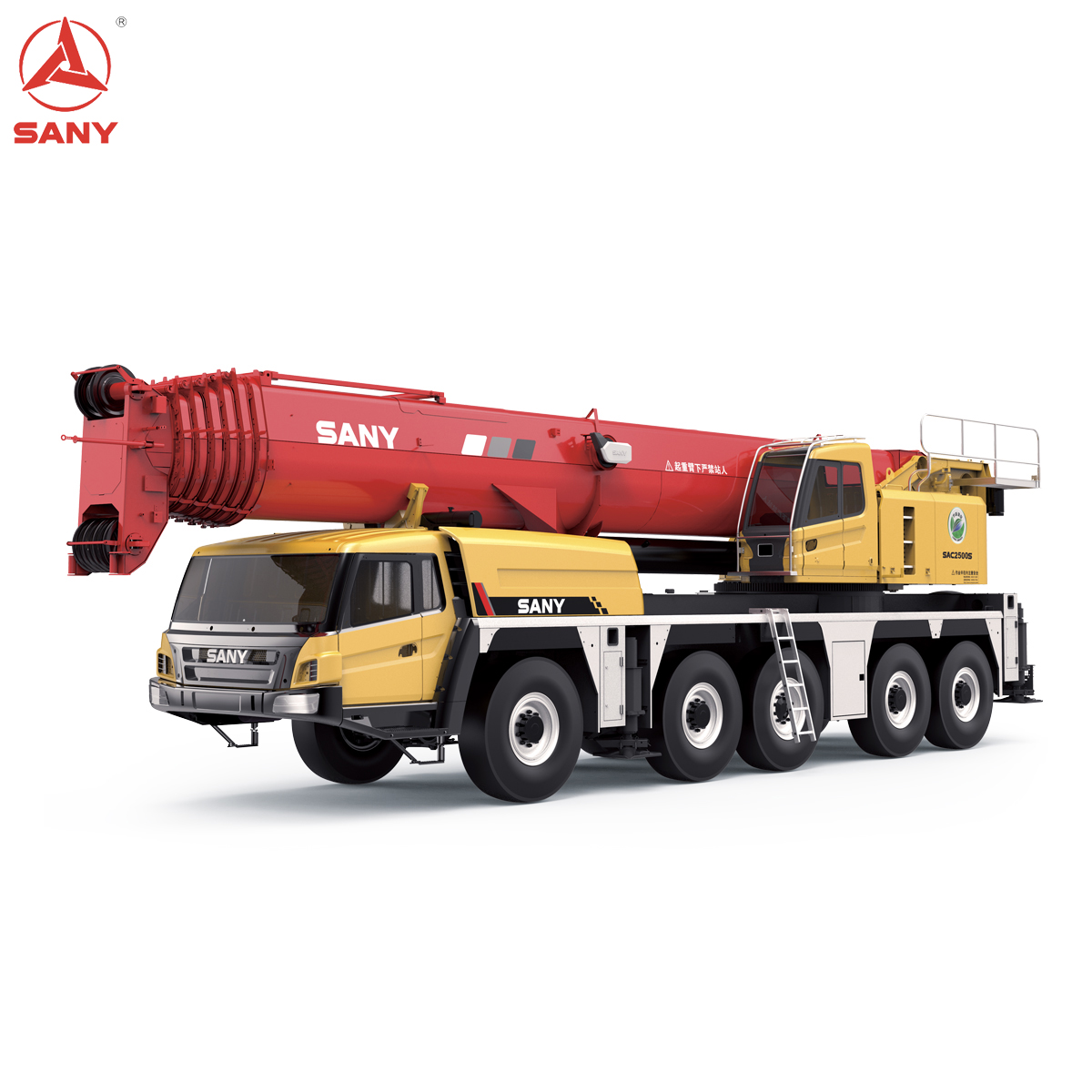 Вездеходный кран SAC2500S SANY грузоподъемностью 250 тонн, U-образная высокопрочная конструкционная стальная стрела длиной 73 м