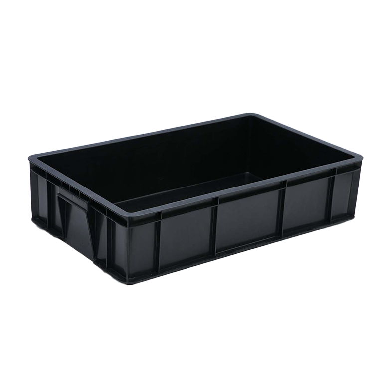 Cheap Static Black Plastic Vegetable Milk Drinks Storage Fish Turnover Crate Box for Sale