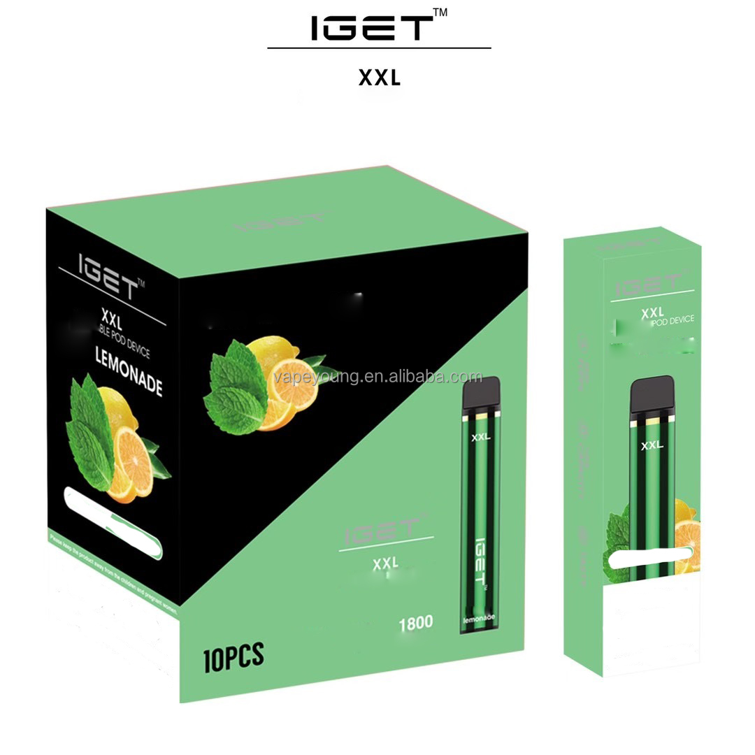 2020 Лидер продаж vapeyoung 100% оригинальный iget vape Лидер продаж оригинальный продукт IGET XXL 1800 затяжек iget vape pen xxl