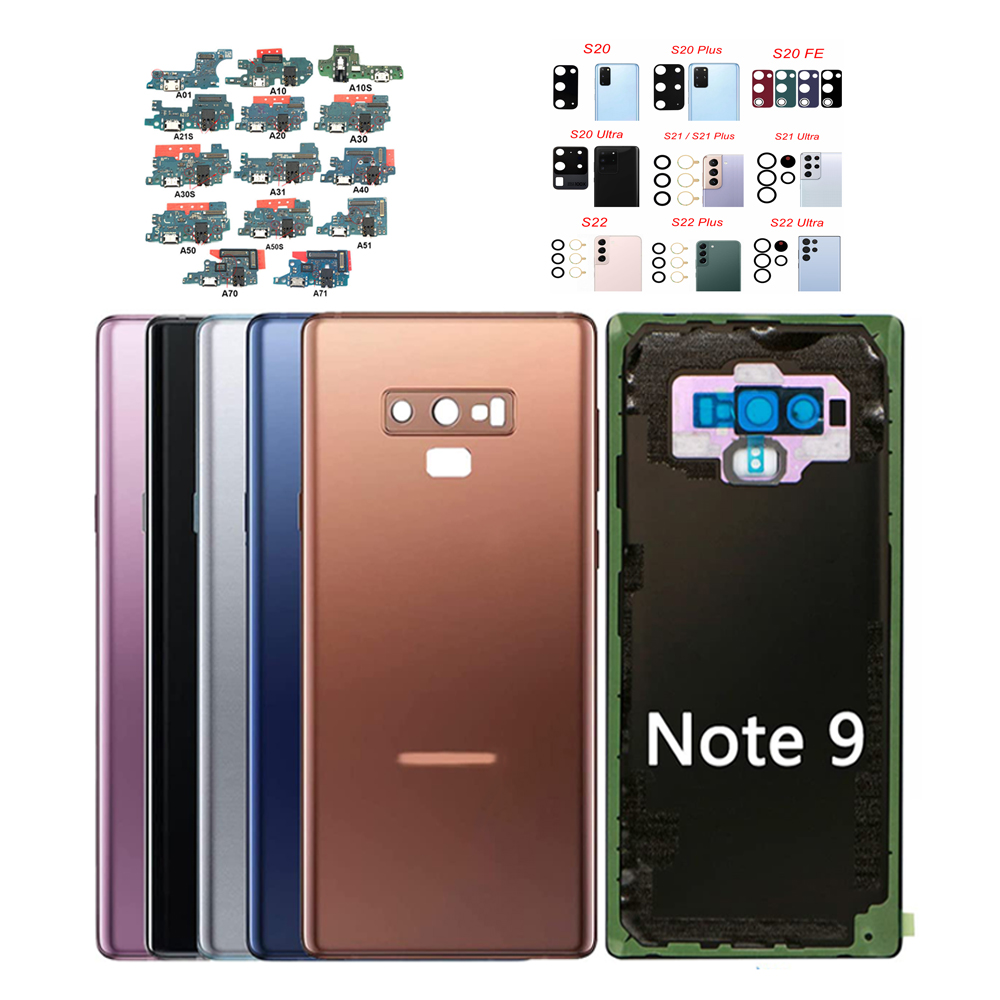 Замена заднего стекла для Samsung Galaxy s8 Note 9 10 Plus A10 j2/j3/j5/j7 объектив камеры с крышкой батарейного отсека задний корпус