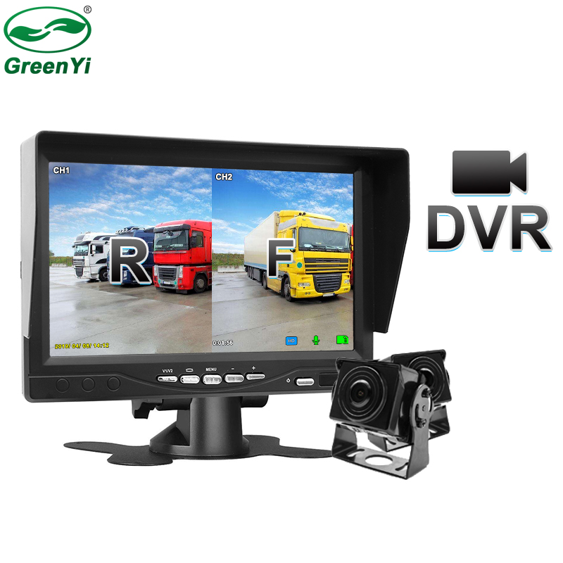GreenYi AHD видео Запись DVR 7 дюймов автомобиля для контроля уровня сахара в крови с 1280*720P автомобиля камера заднего вида для грузовика, автобуса, поддержка SD карты