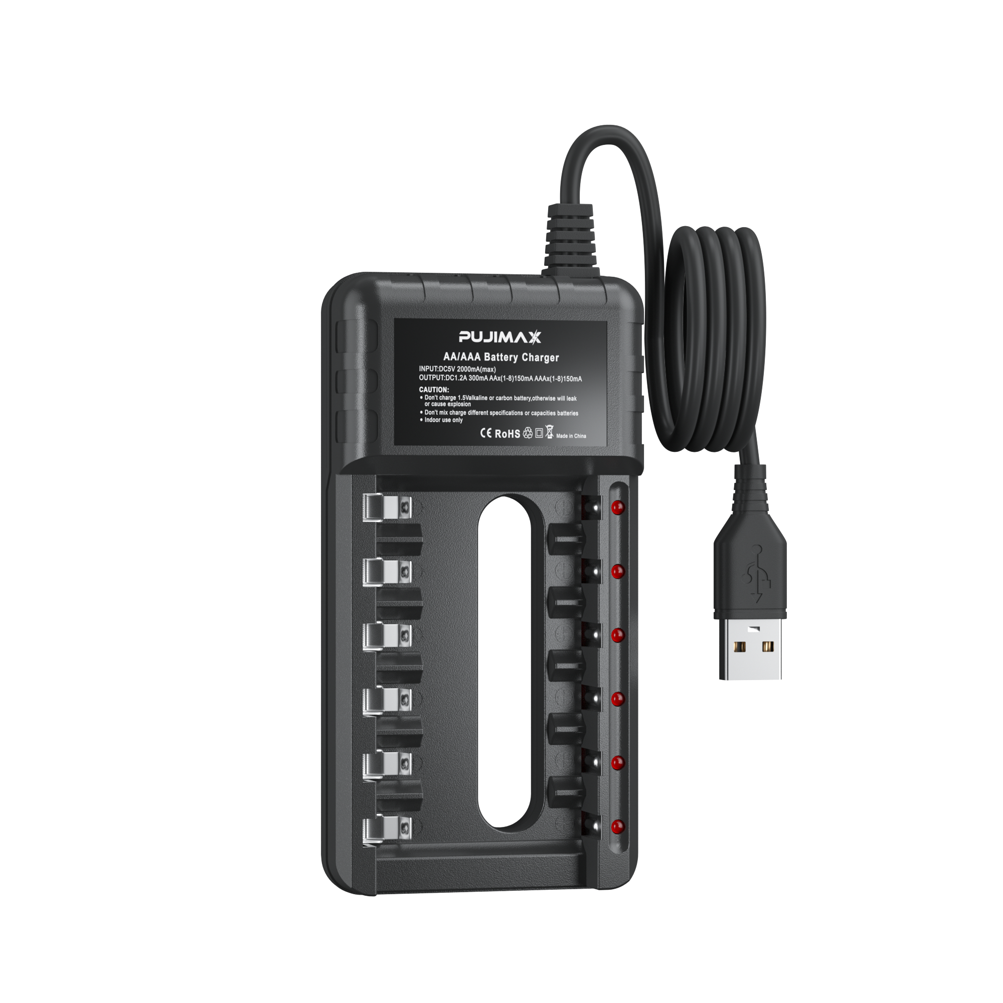 top selling Single Cell Ni-Cd Ni-MH Battery universal Charger 6 ports for AAA AA battery usb charger for digital products