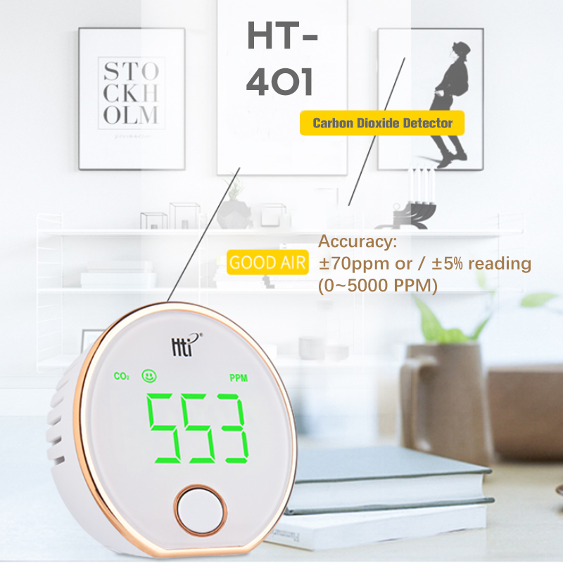 HT-401 сельскохозяйственных CO2 тестер углекислый газ CO2 измеритель отель транспортного средства мини портативный углерода подходит для носки в помещении