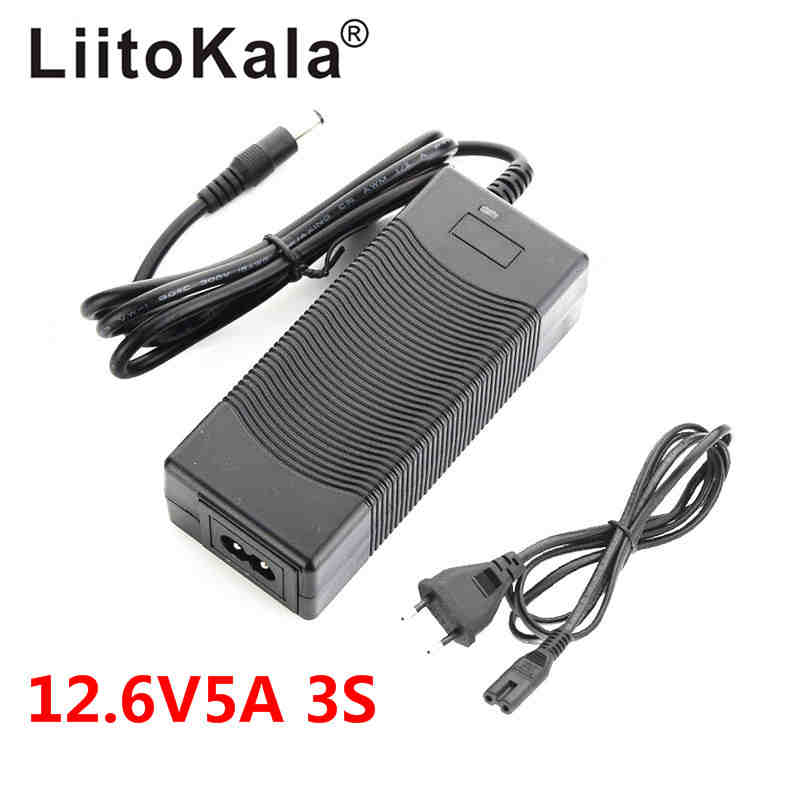Зарядное устройство LiitoKala 3S 12,6 в 5 А, адаптер питания 12 В, комплект литиевых батарей, литий-ионные батареи, преобразователь вилок переменного/постоянного тока для ЕС/США/Австралии/Великобритании