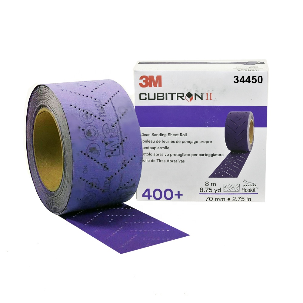 3 м 737U hookit cubitron ii P180 фиолетовый шлифовальный рулон крючок и петля волоконные чистые абразивные сухие шлифовальные диски