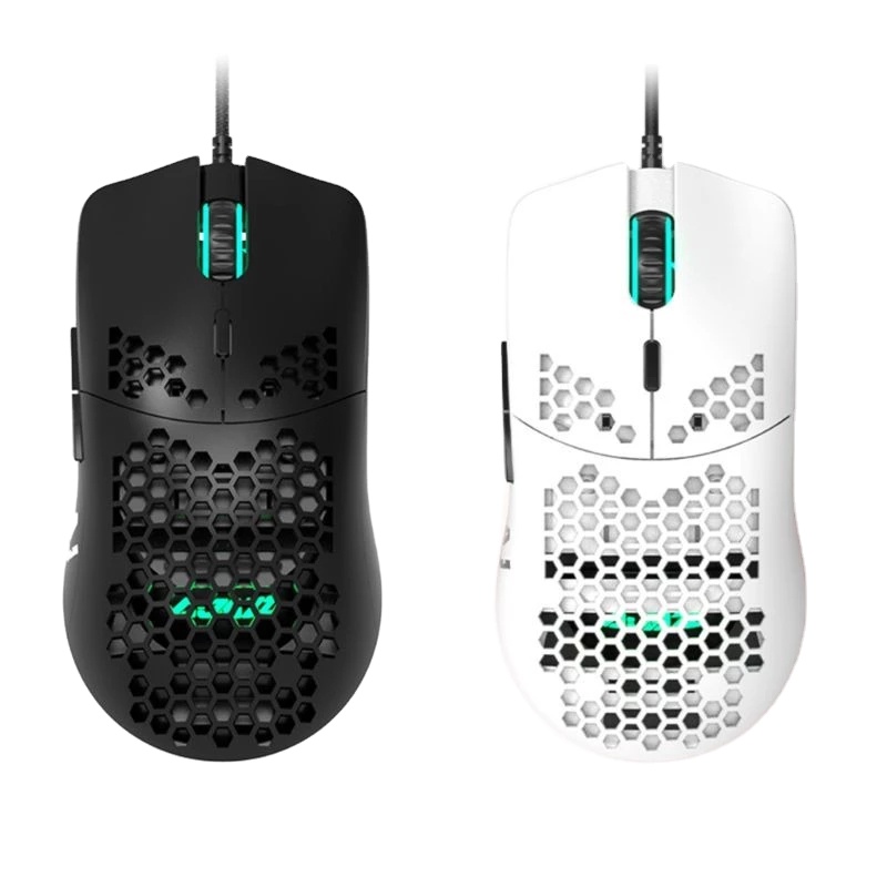 Ancreu Новые легкие проводная мышь AJ390 в дырочку игровой Mouce мыши 6 точек/дюйм Регулируемый 7Key