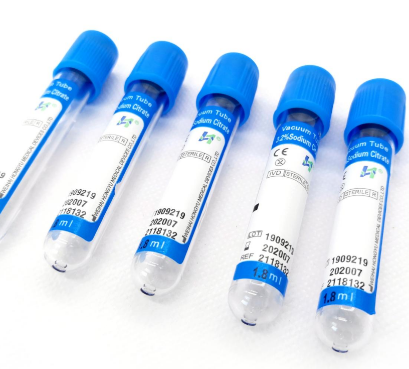 Disposable vacuum blood collection tube blood collection tubes manufacturer 3.8% Sodium Citrate Blue caps