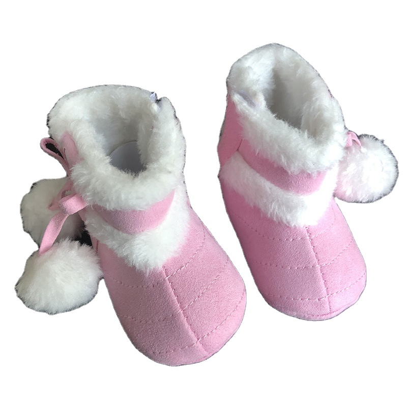 Winter classic baby plus velvet plus cotton thickening fashion cute warm soft bottom non slip toddler shoes