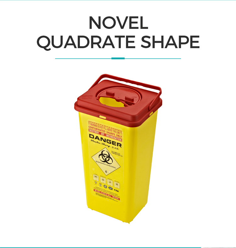 Hospital 5L Sharps Container Disposable Sharp Box Medical Waste Container