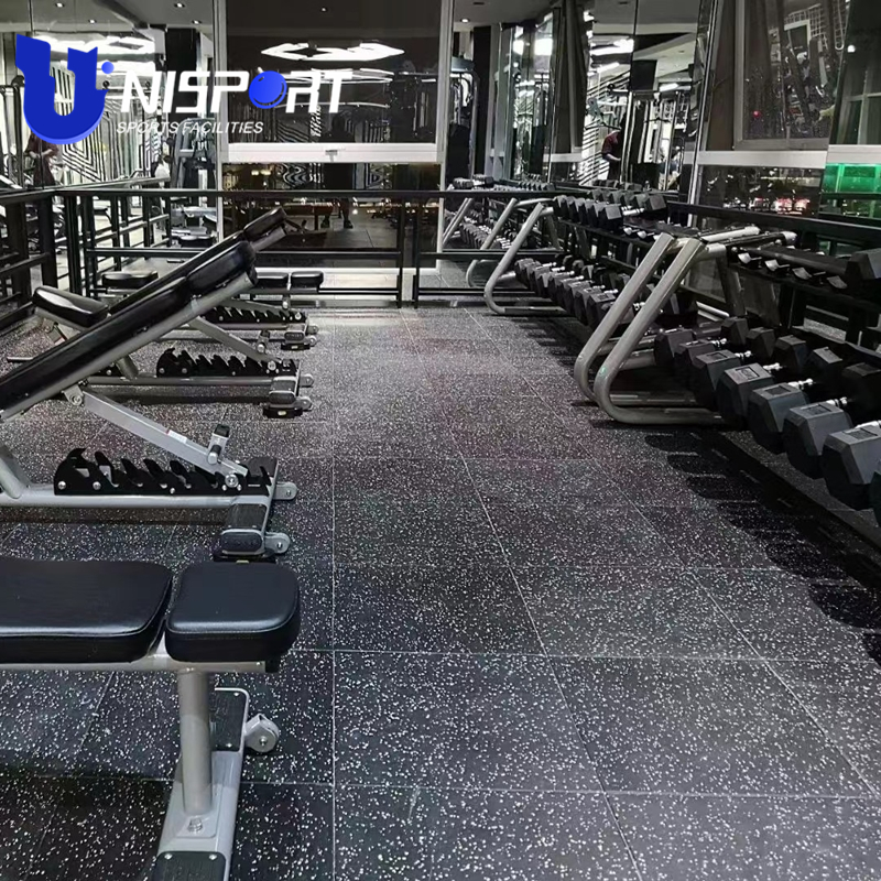 Внутренний резиновый напольный коврик UNISPORT с отделением для карт и износостойким поверхностным слоем для тренажерного зала, фитнеса