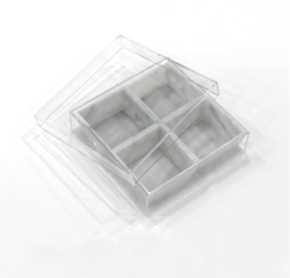 Оптовая продажа с фабрики Lucite трапециевидная квадратная чаша Dip набор акриловый захватывающий набор