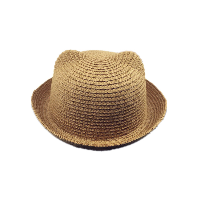 Cute Baby Hat With Ears Summer Straw Mesh Baby Girl Boy Hat Kids Snapback Baseball Cap Children Beach Sun Hat