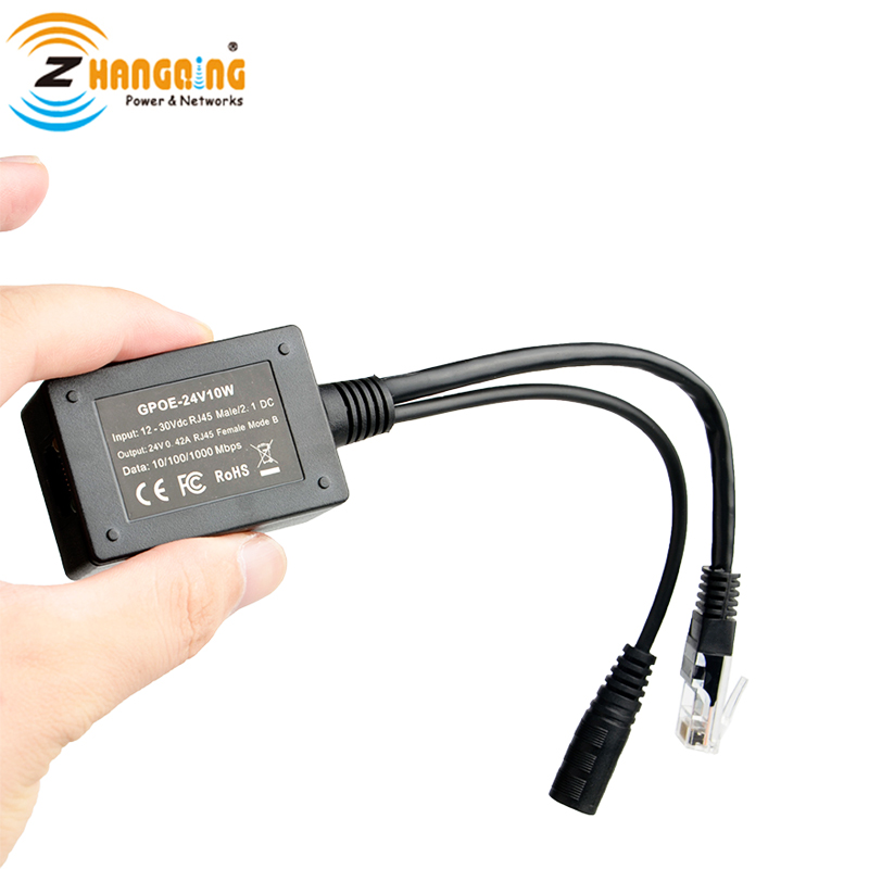 24V Gigabit Ethernet конвертер для питания по сети Ethernet Input12-30V, выход 24В PoE настроить инжектор для MikroTIk, Ubiquiti, 12V блок управления установкой на солнечной батарее
