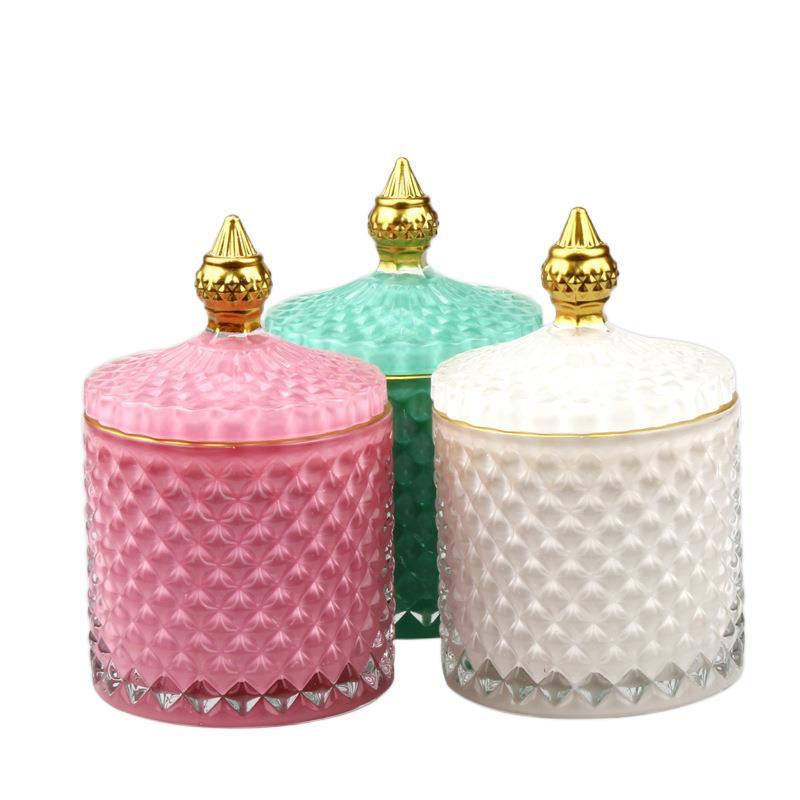 wholesale price popular colored glass jars for candle making