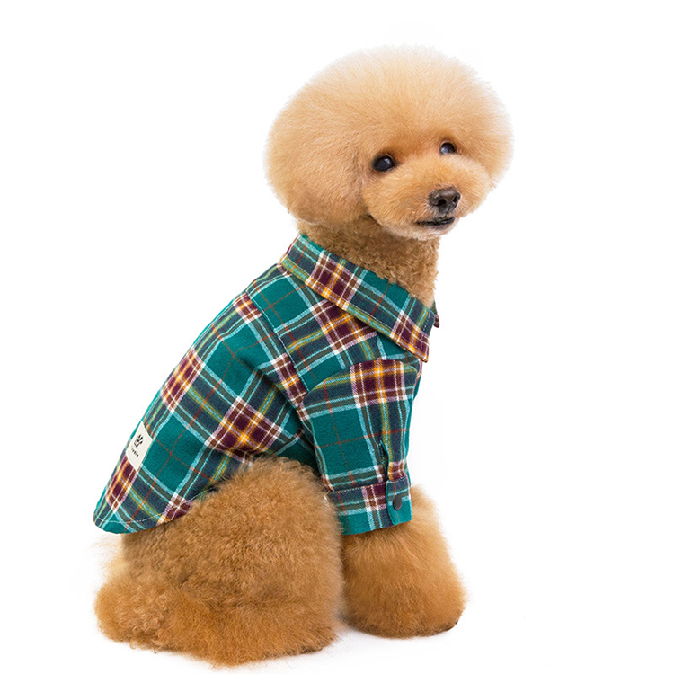 Pet casual Plaid printed shirt Teddy Jiwa wakoki dog clothes small dog autumn Shirt
