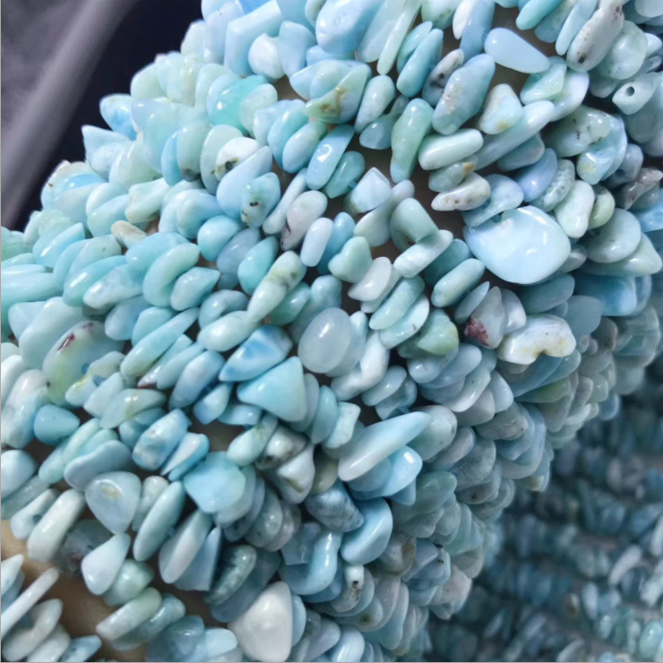 Larimar Chip Beads Strand,Precious Gemstone Chips,Gemstone Beads Jewelry Making Supply