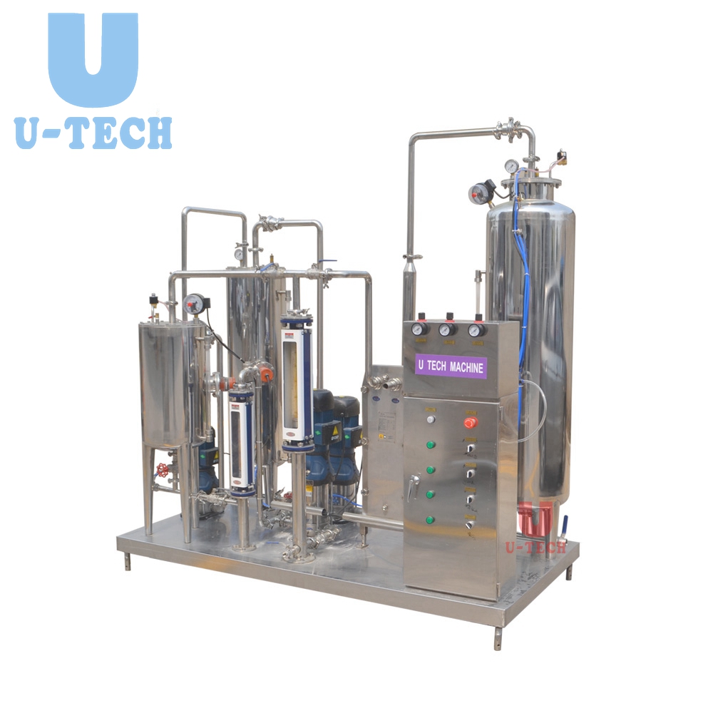 small business full automatic gas tank carbonated soft drinks CO2 carbonator beverage mixer machine manufacturing plant