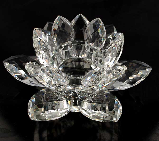 Лотоса с украшением в виде кристаллов Tealight подсвечник прозрачные лотоса подсвечник