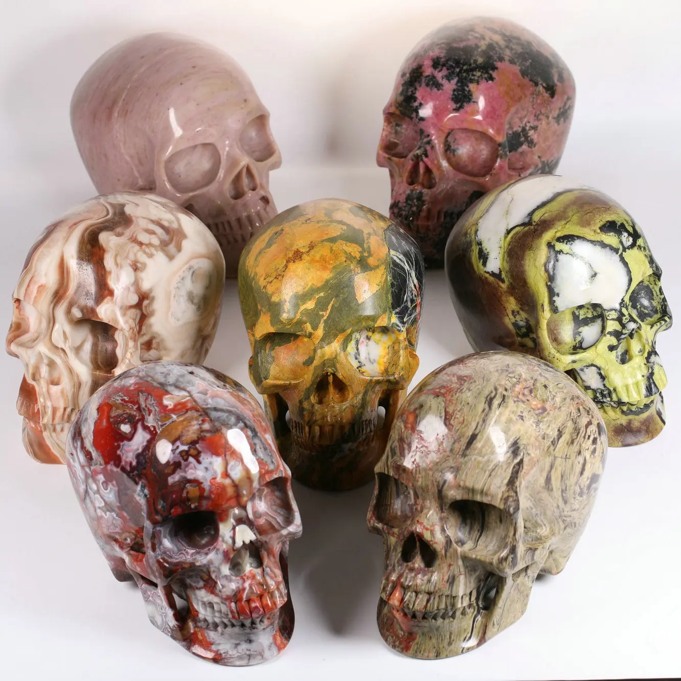 Mr.Skull 5.0" Wholesale High Quality 5" Natural Crystal Skulls Super Realistic Gem Skulls Crystal Healing