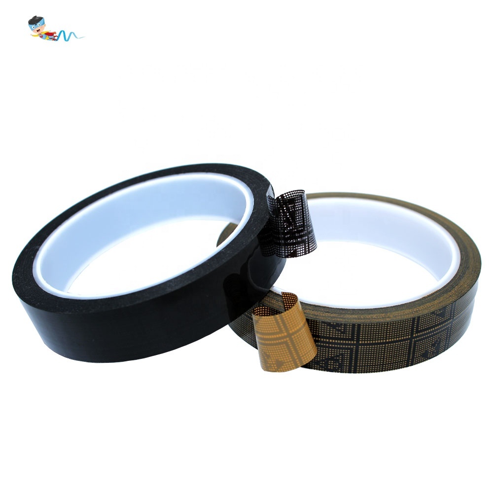 4- Yellow Black Color Mesh EMI Shield Conductive Protection Low Static Anti-Static OPP Film Grid ESD Self Adhesive Tape