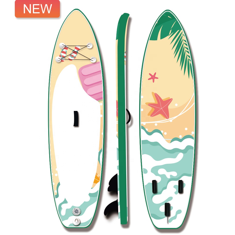 Surfking drop stitch PVC inflatable stand up paddle surf board with adjustable paddle for unisex