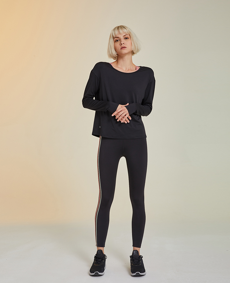 Long Sleeve Loose Fit High Quality Breathable Stretchable Oversize Crop Tops T-Shirts For Women