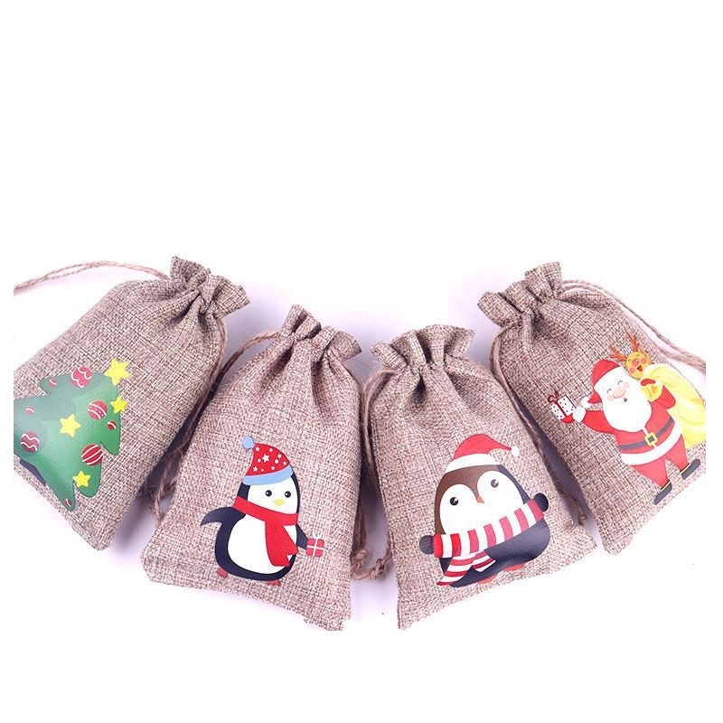 Hot Sales Drawstring Pouches Personalized Christmas sack Eco-friendly Cotton Bag