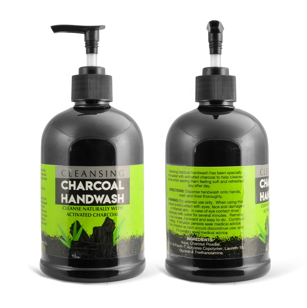 natural liquid hand Wash soap Cleansing charcoal hand wash soap with pump bottles packaging