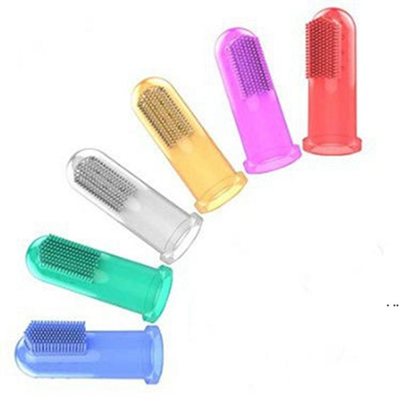 Baby Finger Toothbrush Baby Silicone Toothbrush Kids Food Grade Toothbrush Teether Oral Massager for Infant Toddlers HWF6336