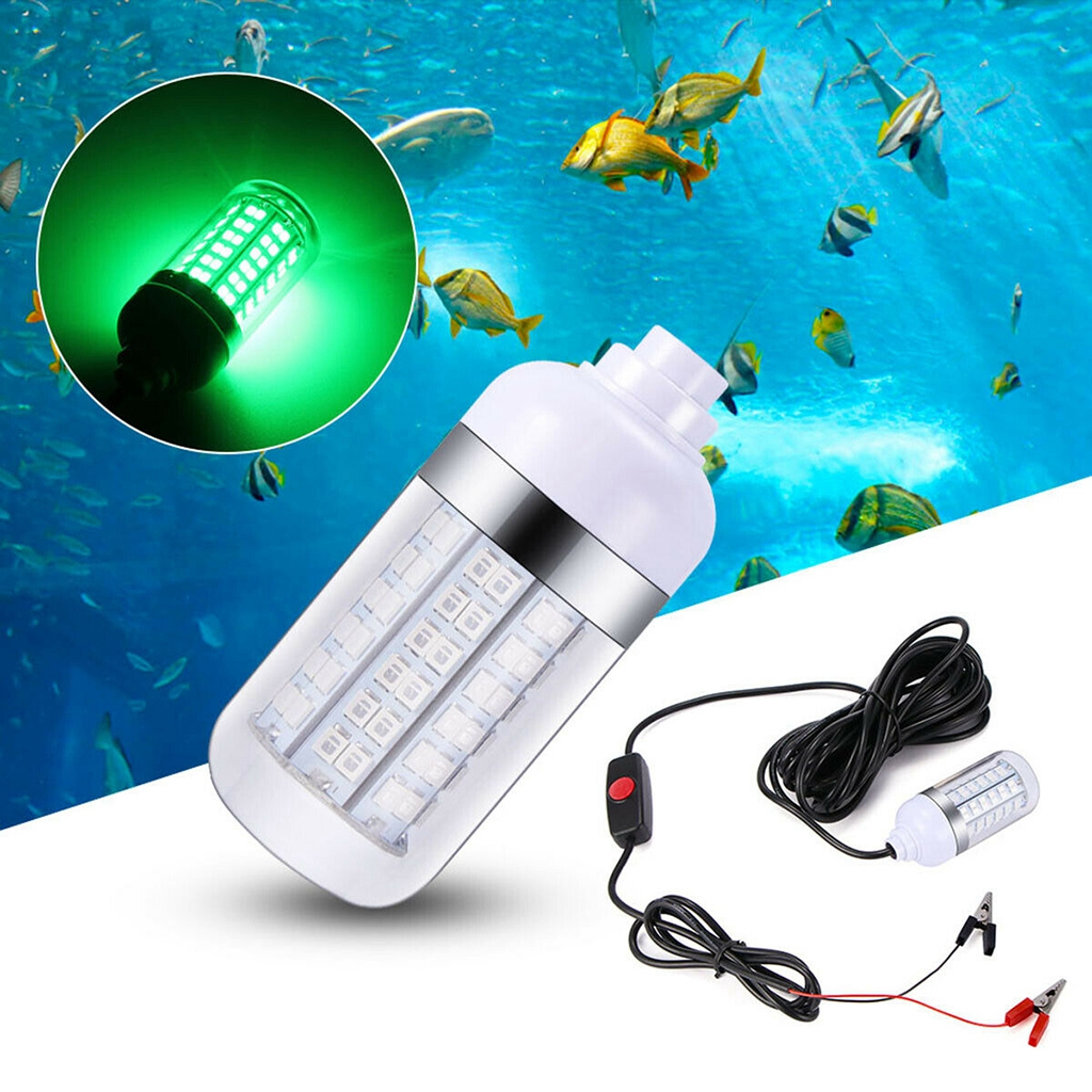 Underwater Night Fishing Finder Lamp Crappie Lures Bait Squid Shrimp Light