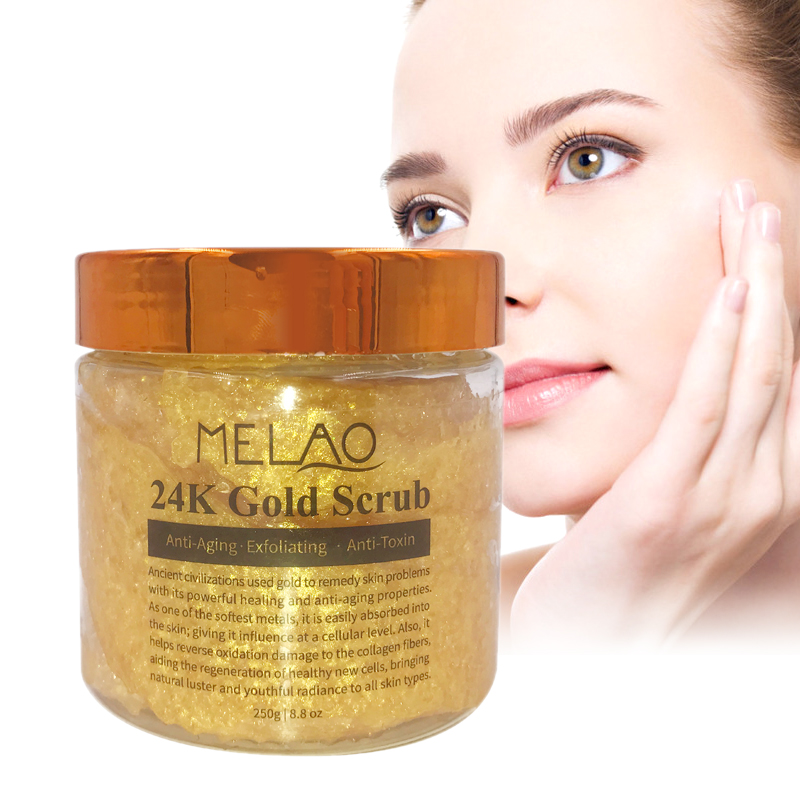 Private Label 24K Gold Sugar органический скраб для лица и тела