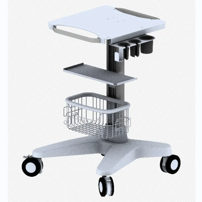 aluminium medical instruments laptop portable medical cart trolley for ECG/Ultrasound device