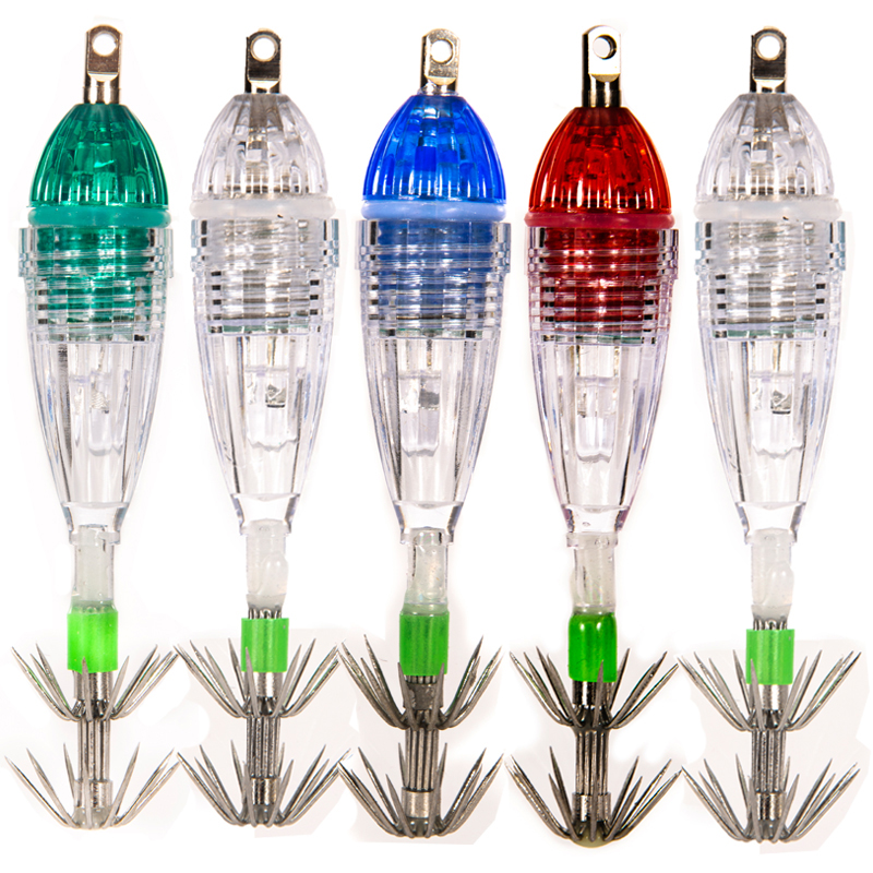 5 colour underwater led fishing light with squid hook squid fish tank led light with hook led fishing flash with squid hook