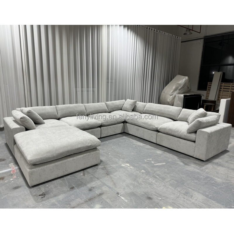 FERLY ODM Design Morden Living Room Furniture Luxury Bedroom Furniture Set Armless Chair Sofa With Ottoman