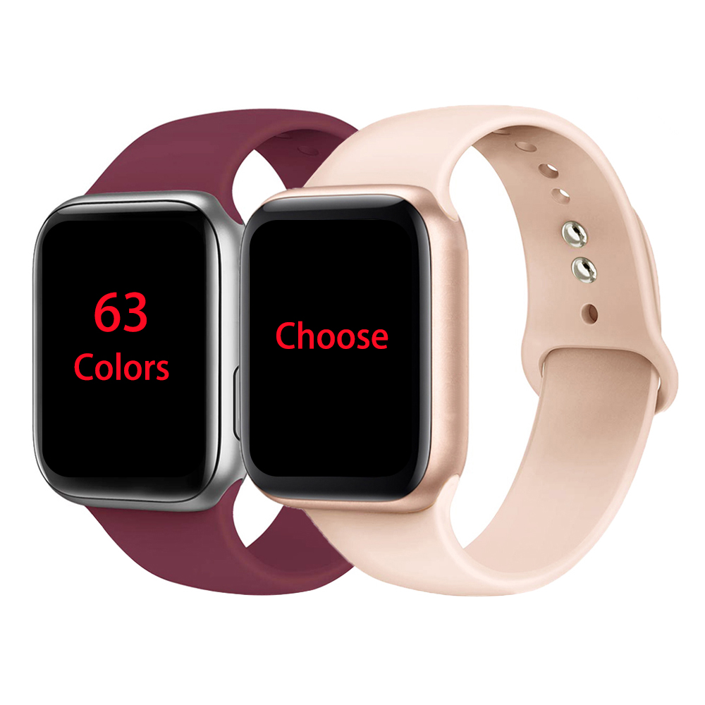 38-44 мм ремешок для часов Iwatch SE/6/5/4/3/2/1, женские и мужские эластичные резиновые силиконовые часы для Apple Watch