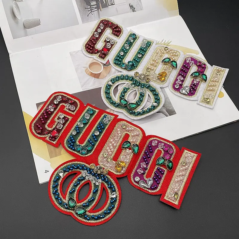 Brand logo patch sew on embroidery patch badges appliques designer brand patch