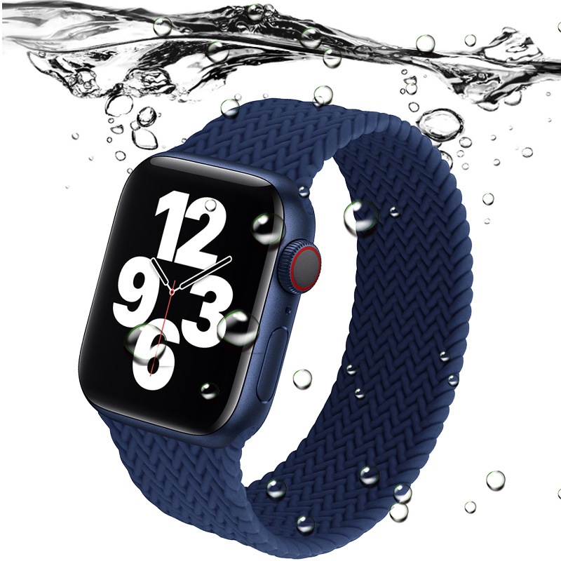 Correas Apple Watch силиконовый чехол для телефона на руку 38 мм 42 мм Плетеный соло петля Smart Watch Sport смарт-эластичный ремешок для наручных часов, ремешки для часов