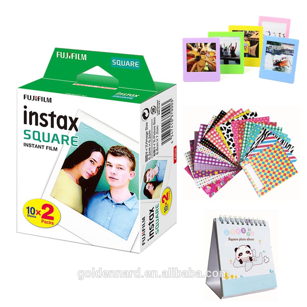 Мгновенный квадратный плёнки FujiFilm Instax Twin Pack 20 фото простыни Детские включают площадь границы наклейки/настольный альбом/Coloful рамки
