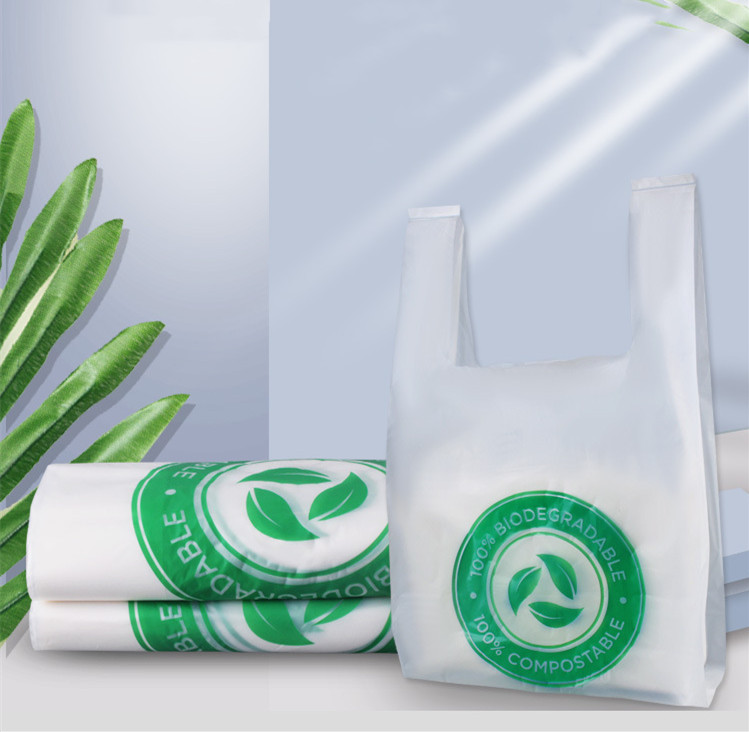 Wholesale ECO-Friendly Singlet Bag 100% Biodegradable Plastic Shopping Bag Customized Logo Printed Bio Degradable Vest Bag