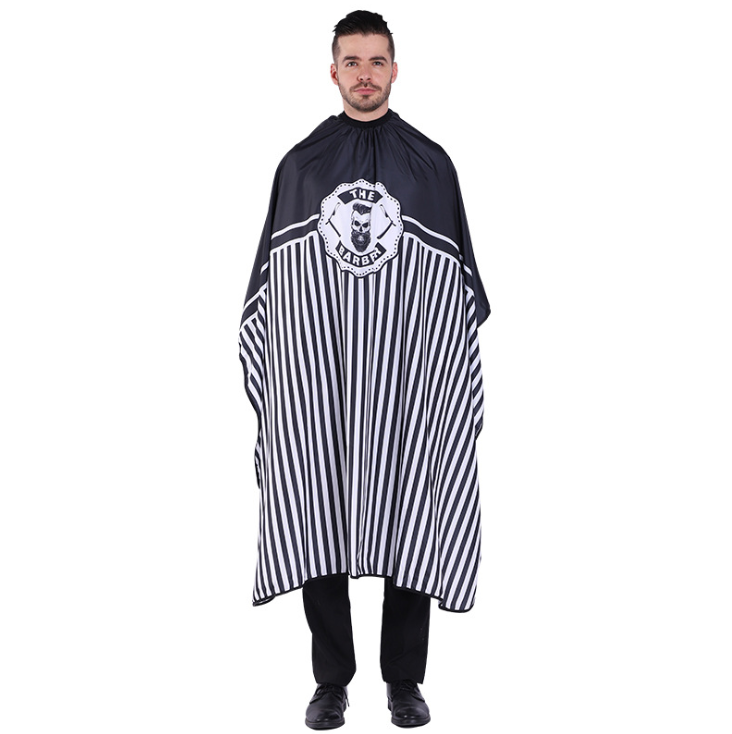 New styling Pro cutting cape Waterproof stripe polyester pongee barber capes for hairdressers