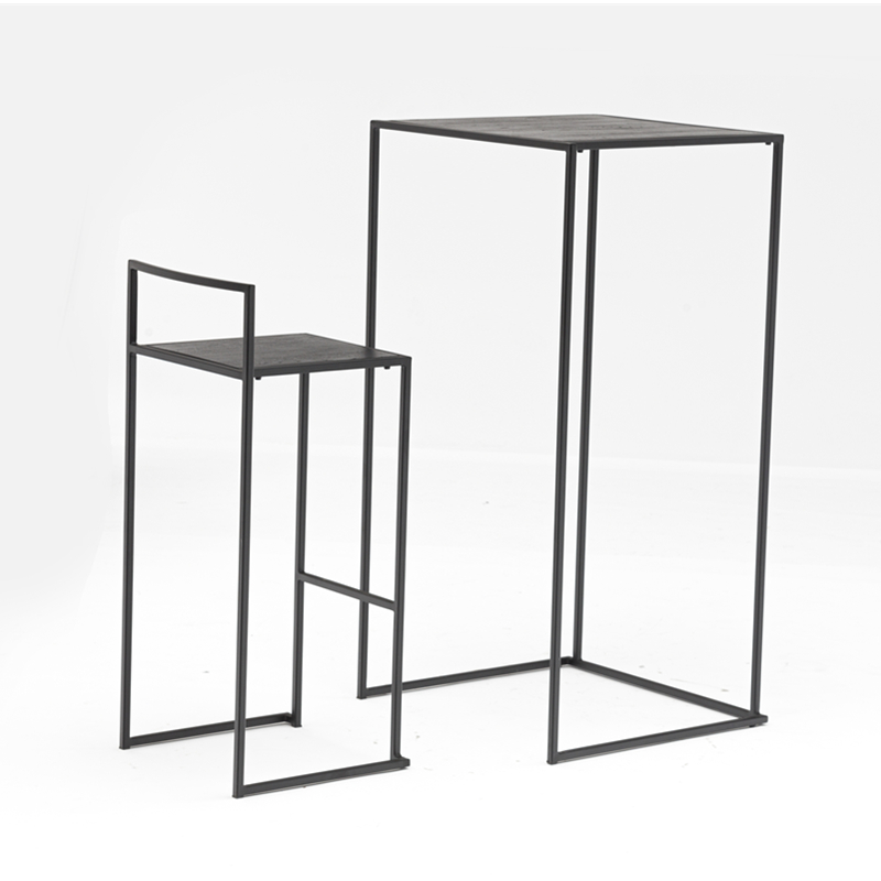 Wooden Top Stacking Restaurant Table Cafe Coffee Table High Bar Table