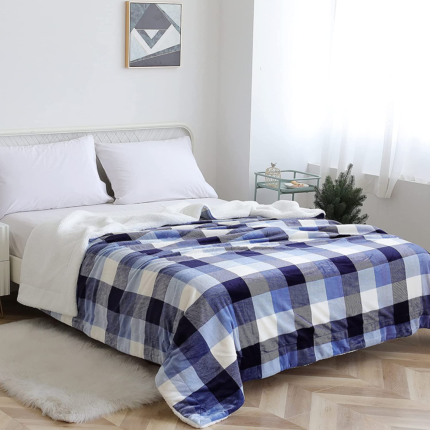 100% Polyester Flannel Sherpa Double Layer Stock Throw Blanket Winter 2 Ply Thick Blankets China Manufacturers