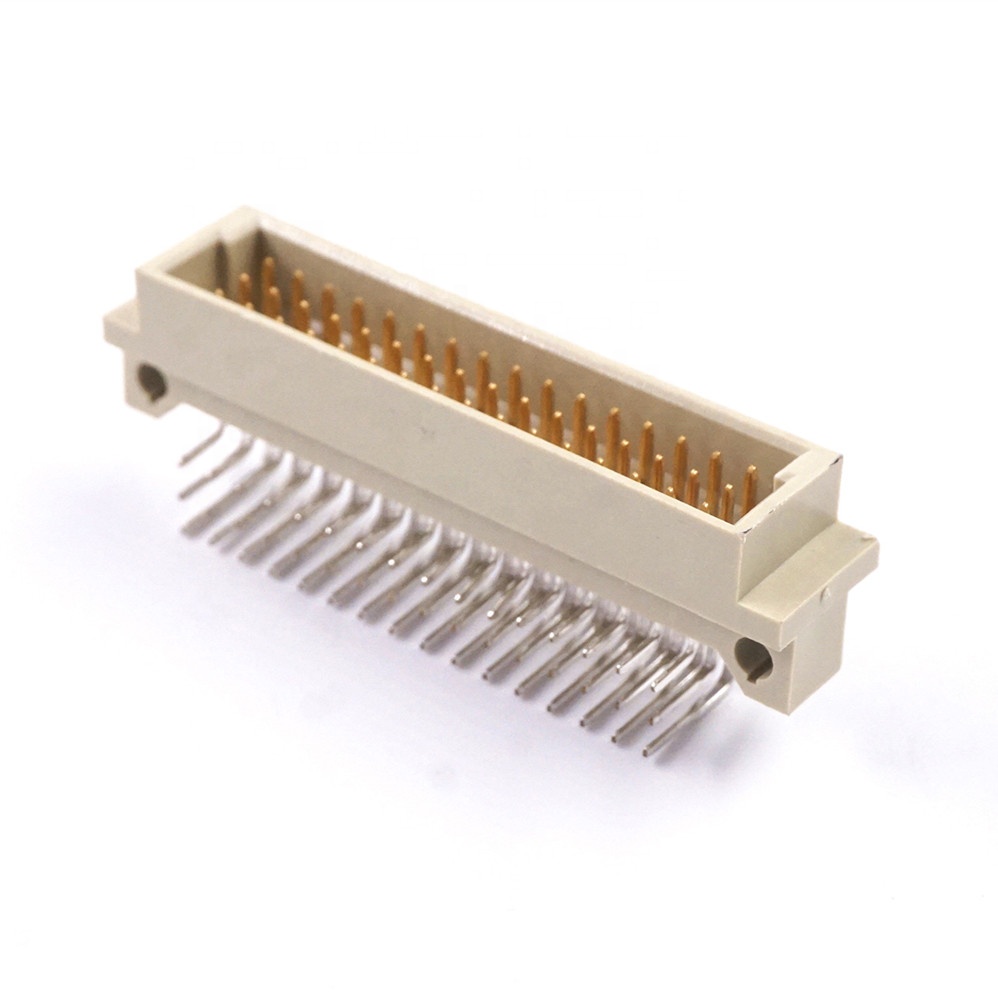 Backplane DIN 41612 Connector 3 Rows 48 Positions Din Male Header Pin Right Angle Through Hole 3x16 48 Pin Pitch 2.54m