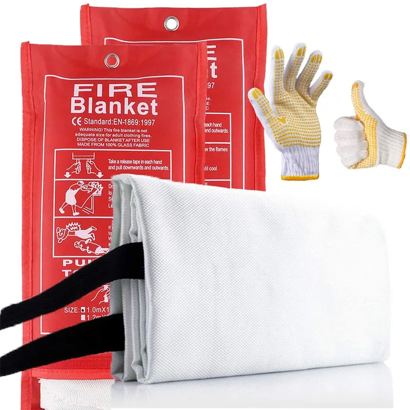 Ht800 Home Fire Proof Safety Emergency Fire Registant Fiberglass Fire Blanket For Kitchen