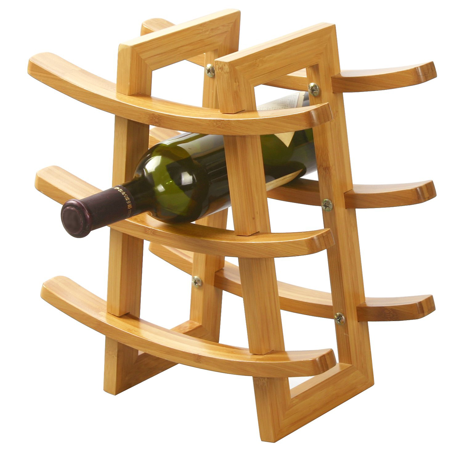 Wholesale Bamboo Wine Rack Wine Bottle Display Wine Storage Space Saver for Kitchen Countertops, Wine Display, Wine Cellar